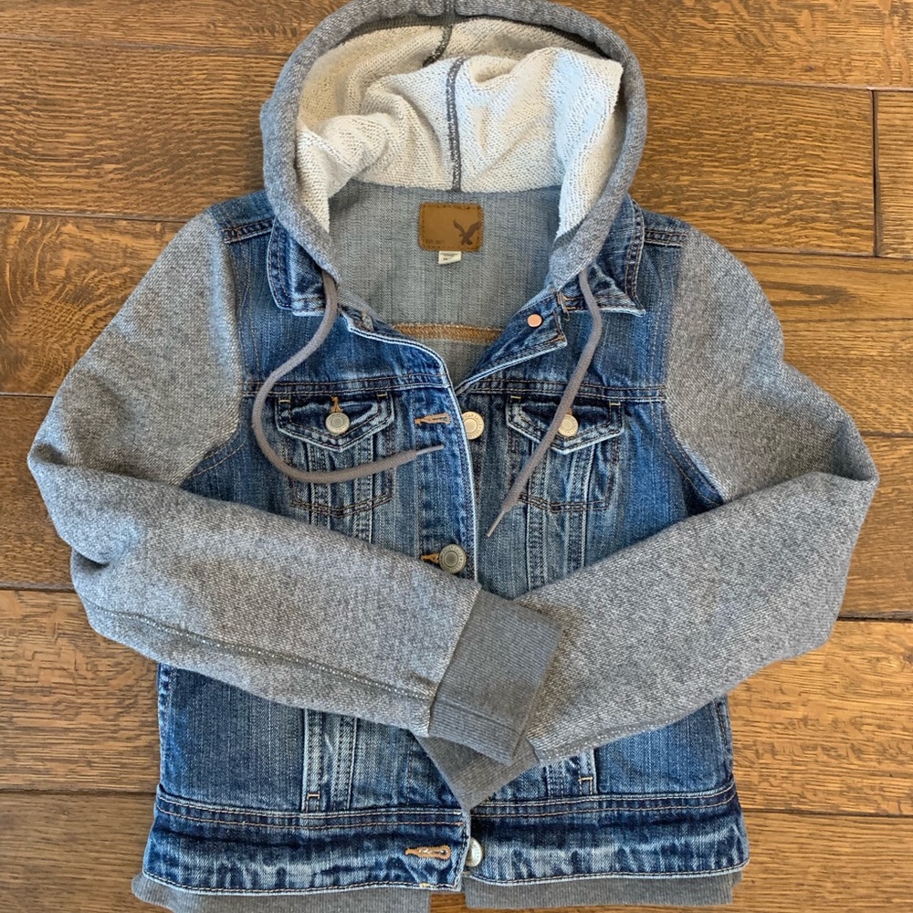 American Eagle Hooded Denim Jacket